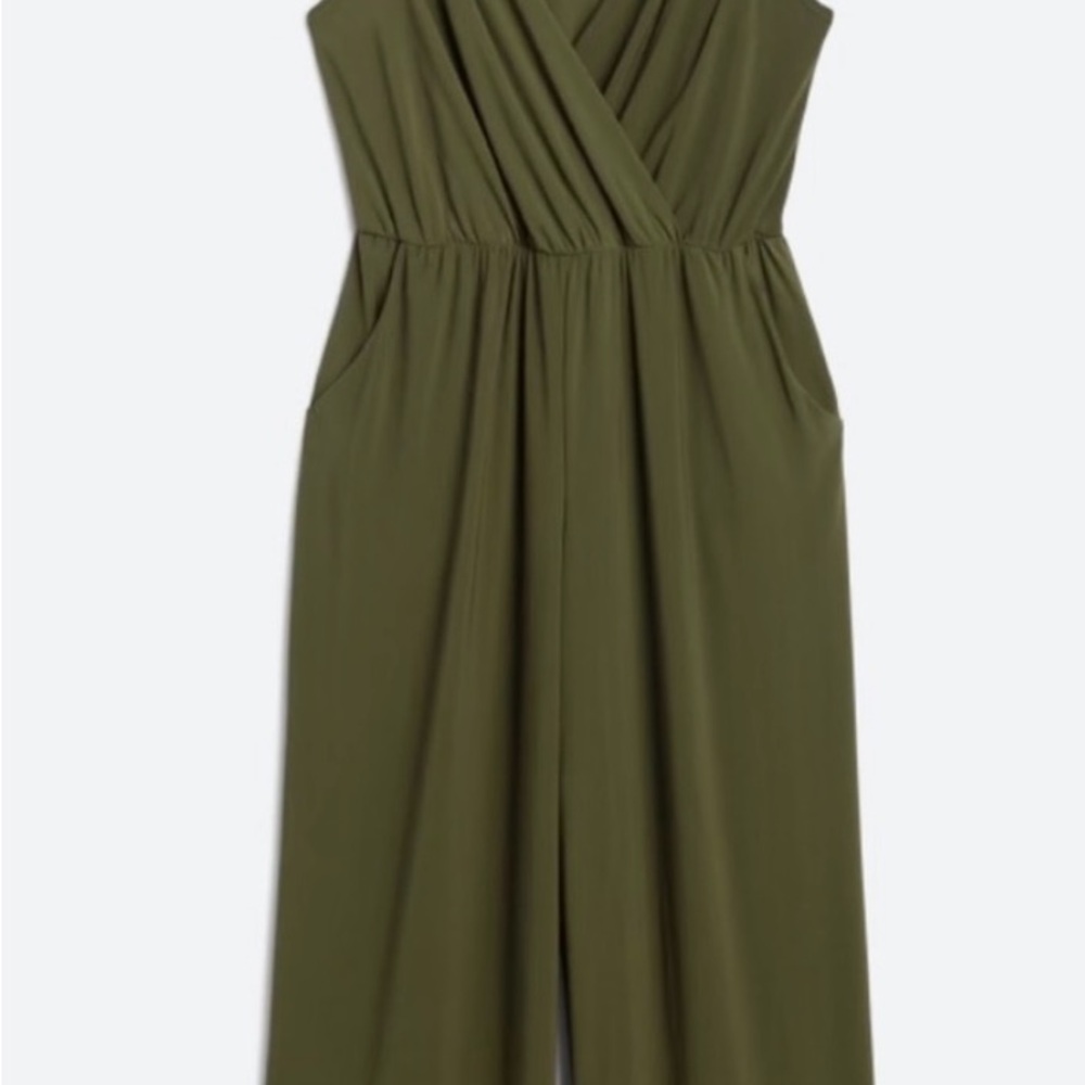 Kaileigh Olive Green Wrap Jumpsuit